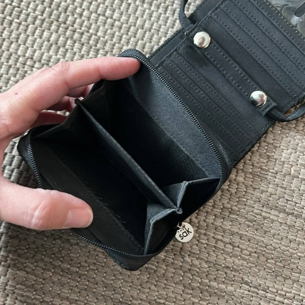 The Sak black crochet Small wallet bag